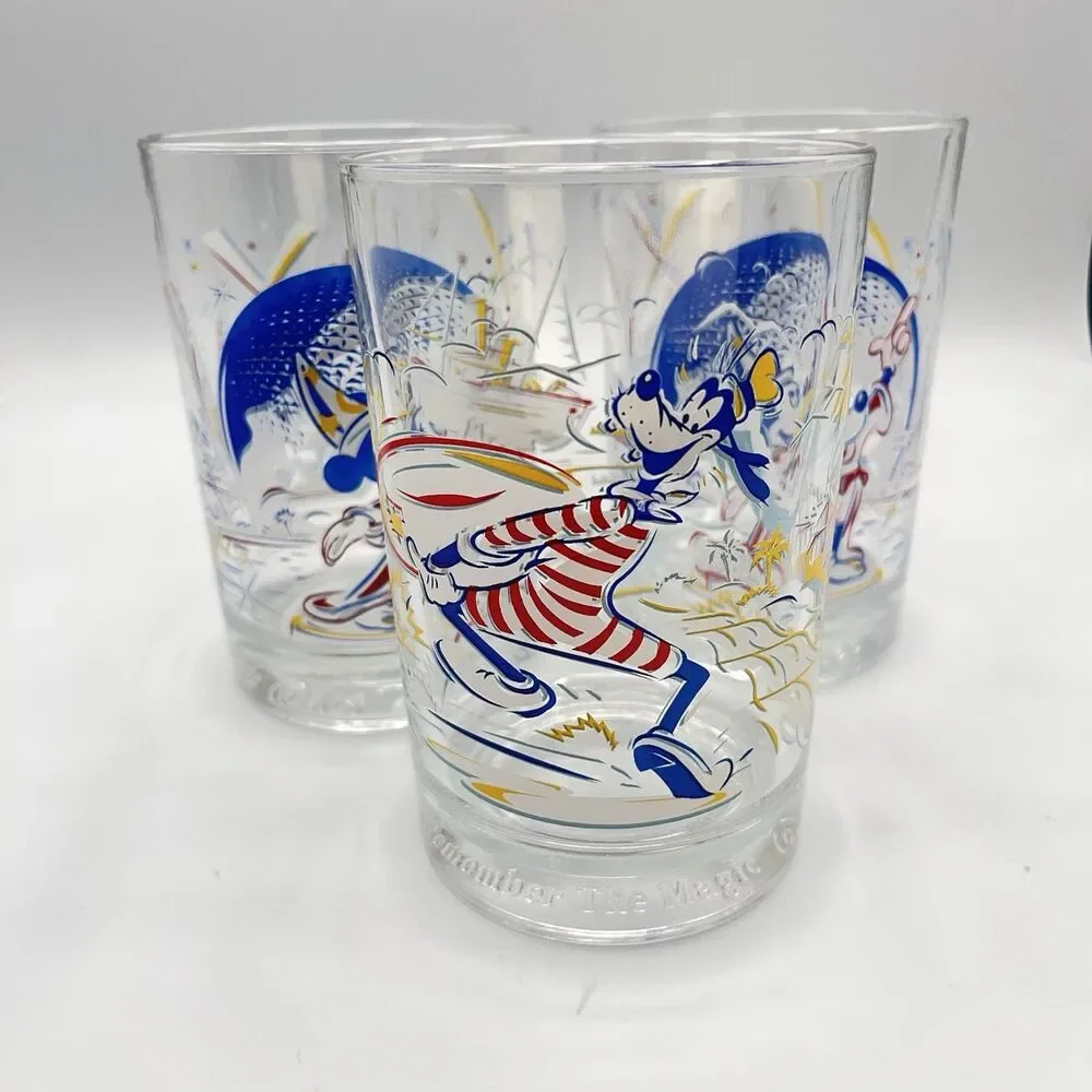 McDonald's WALT DISNEY World 25th Anniversary Glasses Lot Of 3